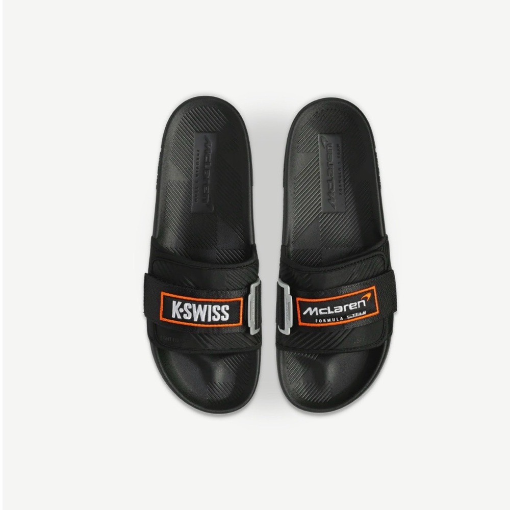 K-Swiss x McLaren Formula 1 Strap Slides – Men Size 5.5 Women Size 7